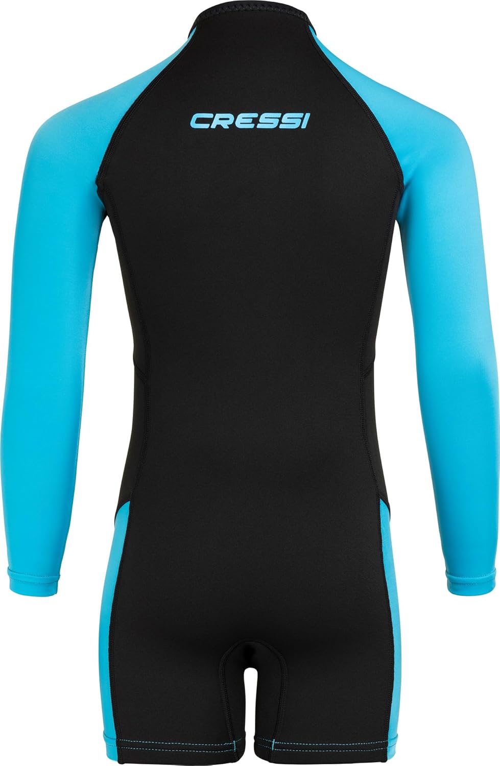 Cressi Little Shark Jr Shorty 2mm Neoprenanzug für Kinder Schwarz/Blau 13/14 Jahre Langarm, Schwarz/