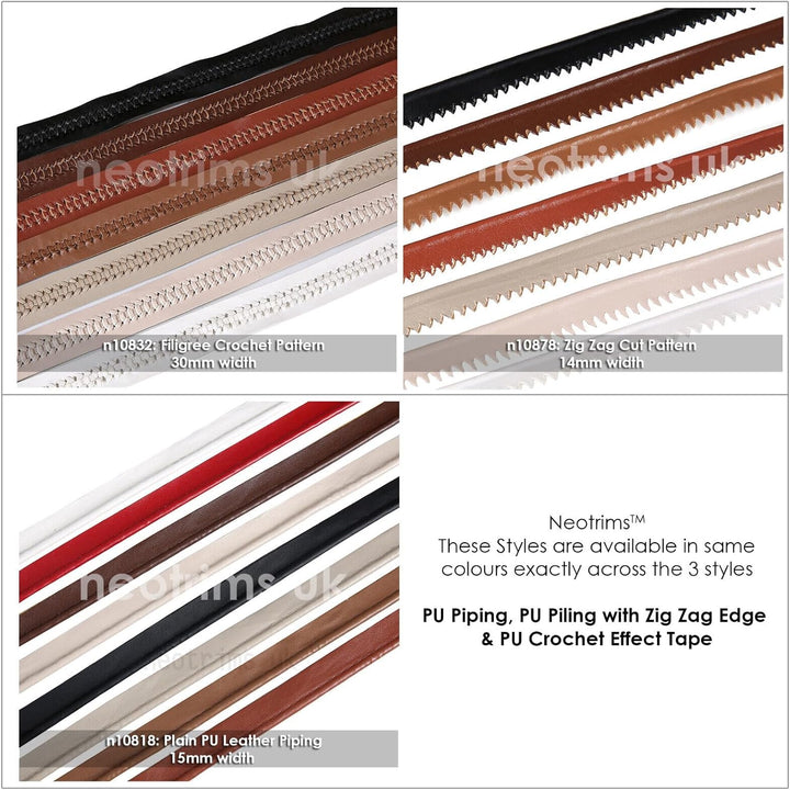 Kunstleder Neotrims PU Piping Tape Trimming Insertion Cord, Stark, für Bekleidung, Polsterung, Nicht