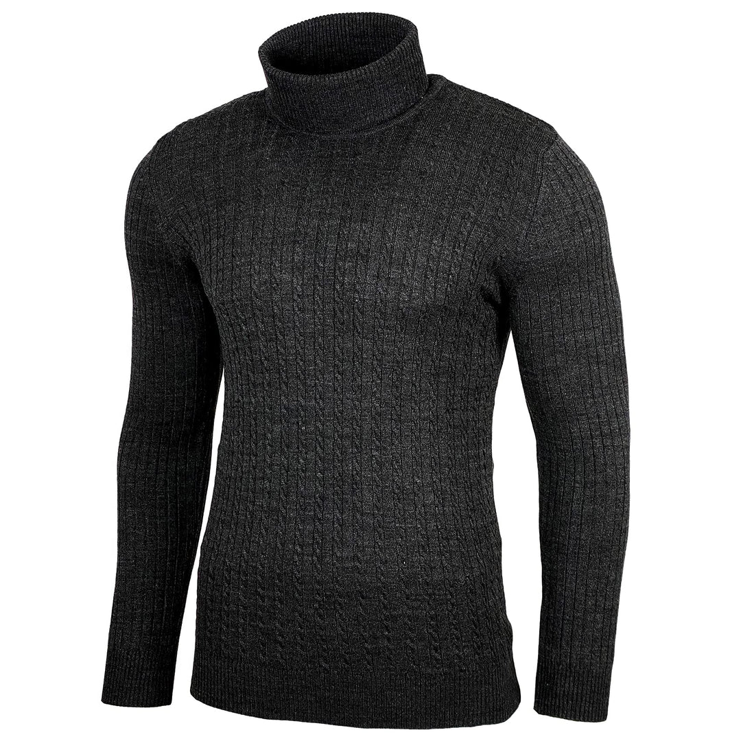 Baxboy Herren Rollkragen Pullover Langarmshirt Feinstrick Sweater Rollkragen Freizeit Slim fit Basic