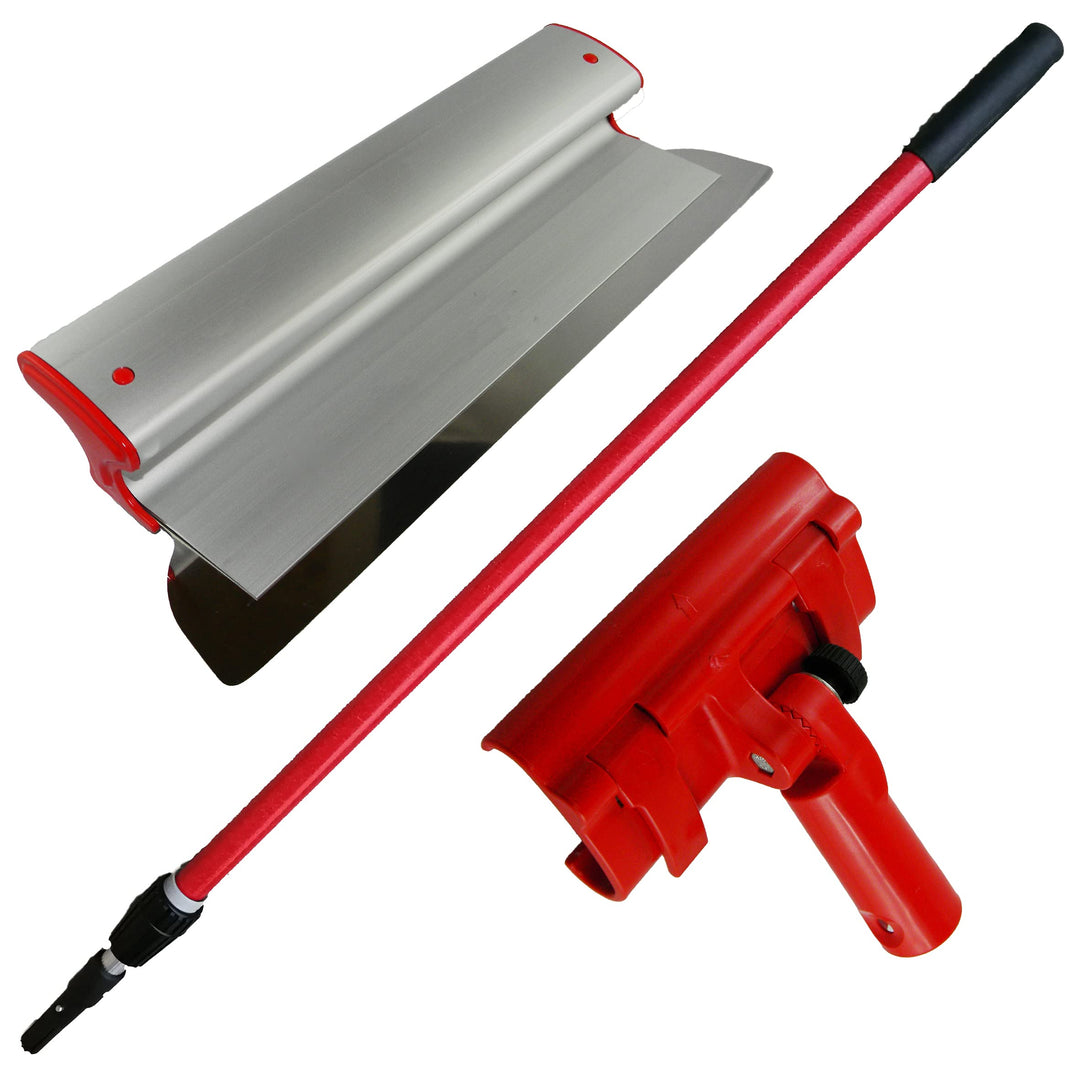Komplettes Profi-Set: Flächenspachtel 100 cm + Adapter + Teleskopstiel 90-160 cm, Austauschbares und