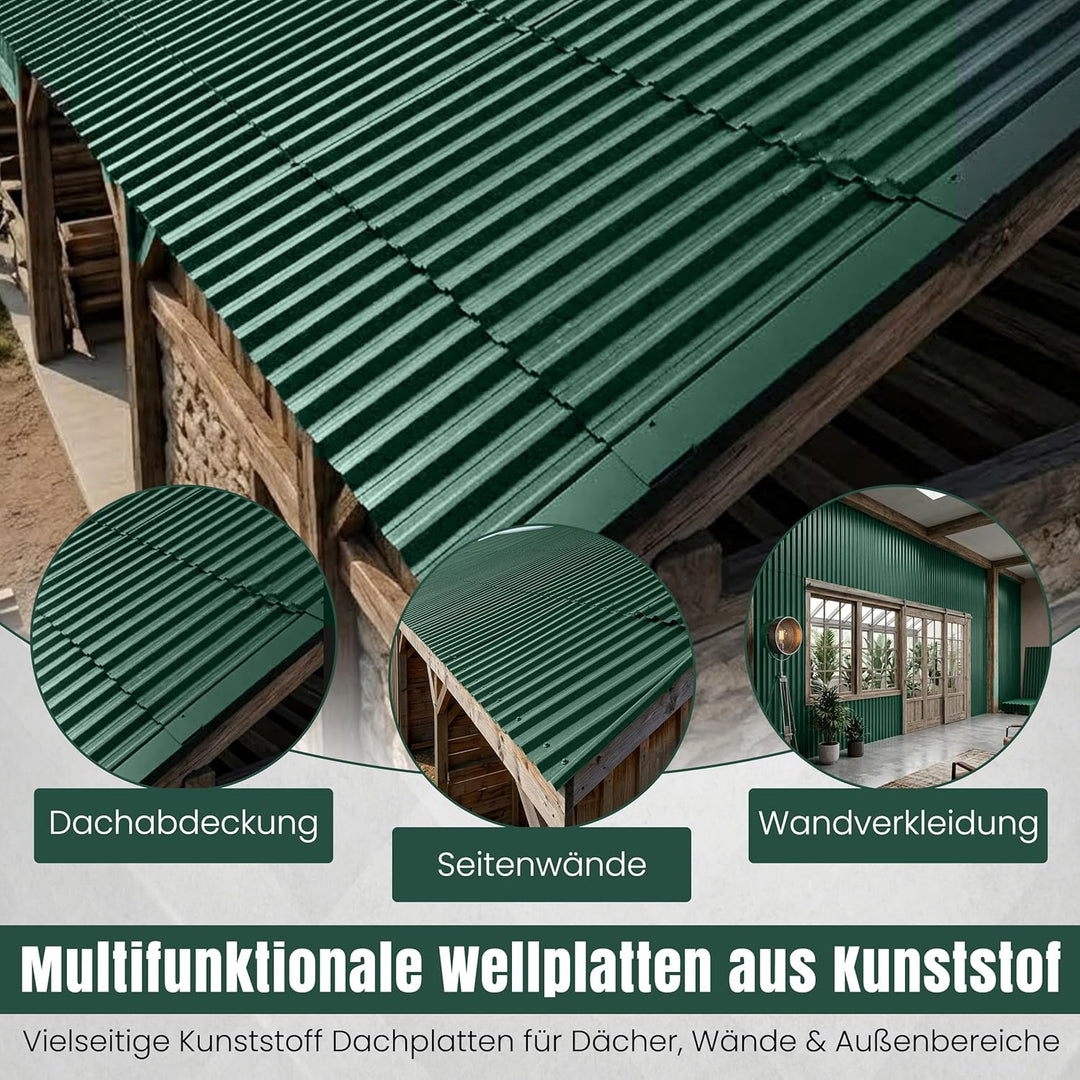 LP Projekt Wellplatten | Robuste &amp; wetterfest Wellplatten Dach Kunststoff für Garten &amp; Terrasse | St