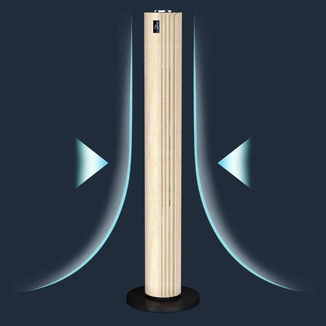 Rowenta Turmventilator Urban Cool VU6770 | Holzoptik | 3 Geschwindigkeiten | Automatische Oszillatio