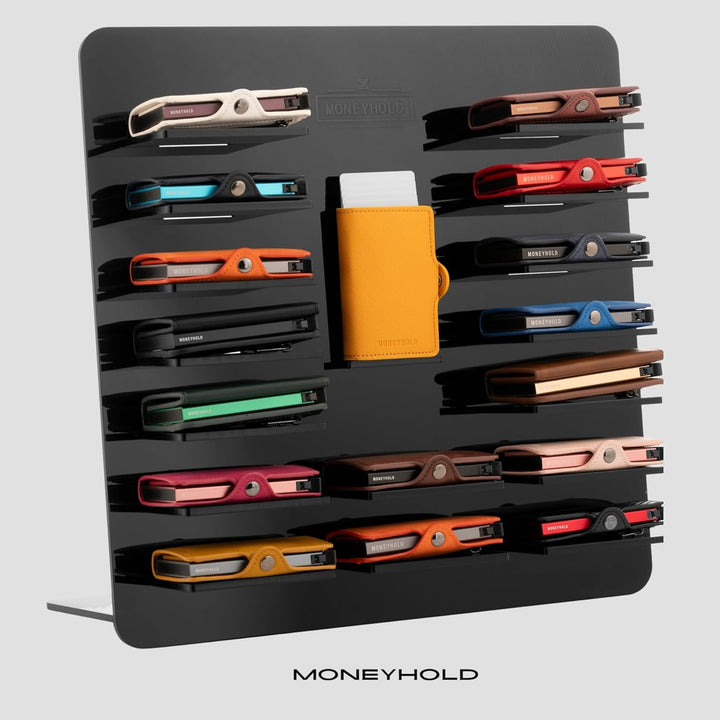 Moneyhold® Slim Wallet - Kartenetui Herren - Mini Geldbörse Herren auch mit Münzfach - Karten Portem