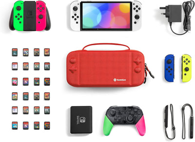 tomtoc Tasche Case für Nintendo Switch / Switch OLED Modell, Hard Tragetasche für Switch Konsole, 24