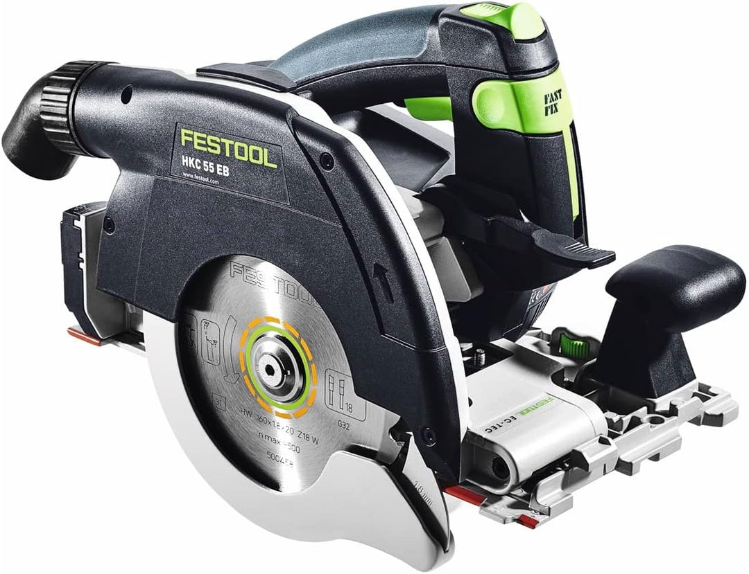 Festool Akku-Handkreissäge HKC 55 5,0 EBI-Plus-SCA (mit Akkupacks, Schnellladegerät, Kreissägeblatt,