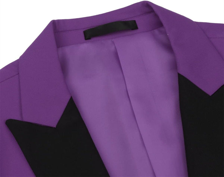 YOUTHUP Herren Slim Fit 3 Teilig Anzug, Lila Xf02 3XL