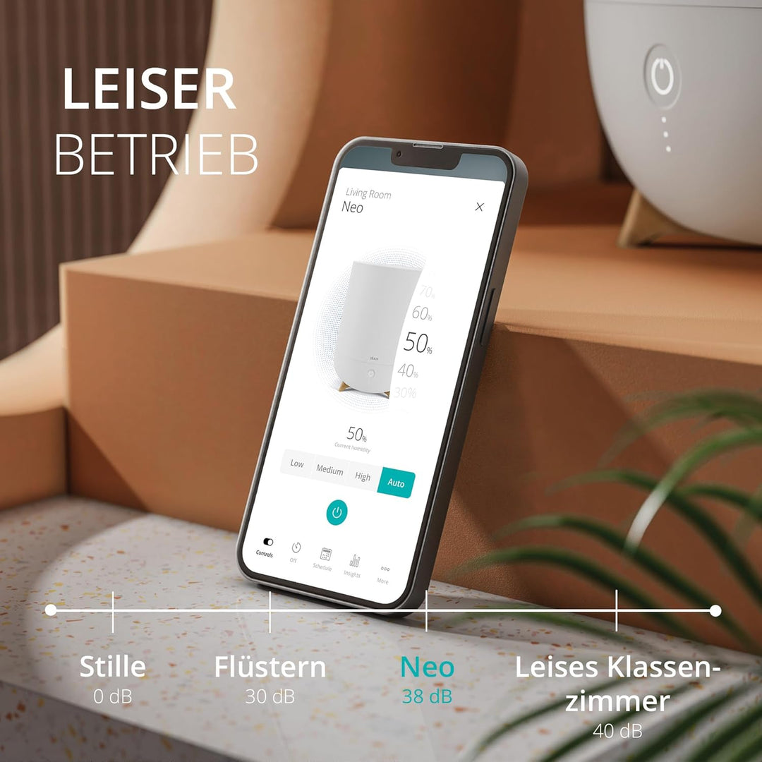 Duux Neo Ultrashall Luftbefeuchter Leise 5L - Smart Air Humidifier - Raumbefeuchter für Schlafzimmer