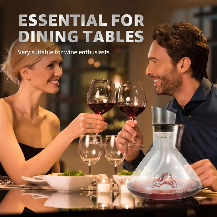 Dekanter Rotwein,Weindekanter Rotwein,Waterfall Quick,1.5l,Kristallglas-Weindekanter,Eingebauter Luf