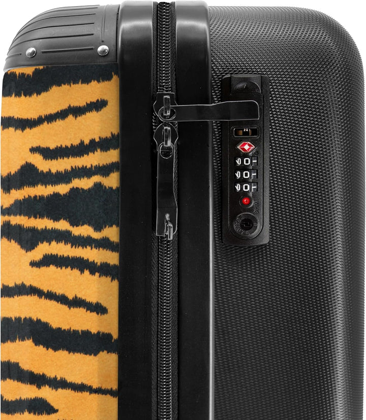 NoBoringSuitcases.com® Koffer Handgepäck Trolley Rollkoffer Kleine Reisekoffer mit 4 Rollen - Tigerd