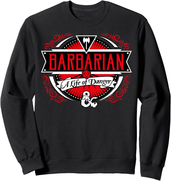 Dungeons & Dragons Barbarian A Life Of Danger Logo Sweatshirt
