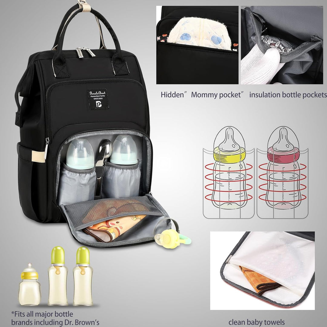 Pomelo Best Baby Wickelrucksack macaron Wickeltasche Rucksack mit wasserdicht Wickelunterlage Grosse