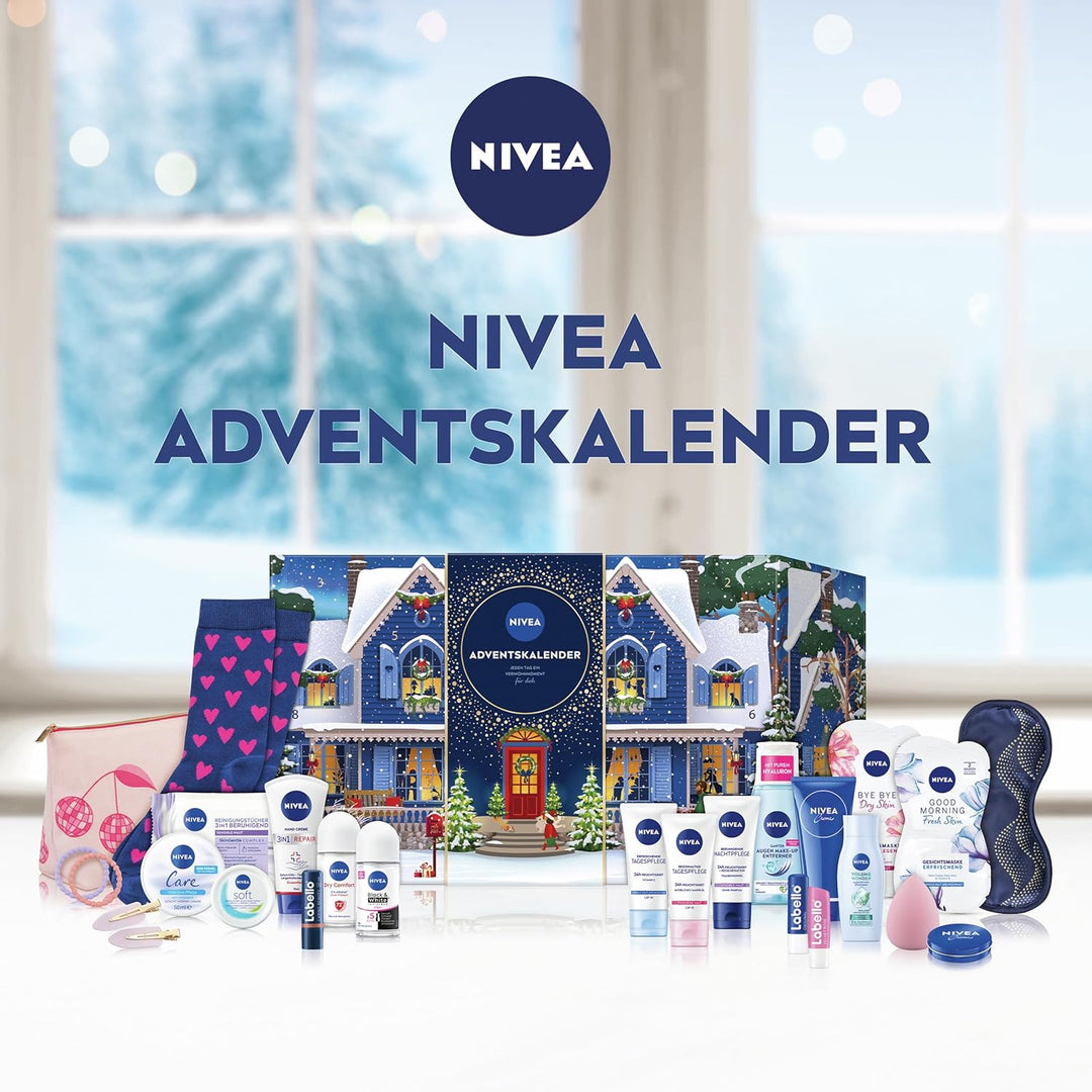 NIVEA Adventskalender 2025 – 24 Türchen mit verwöhnenden Überraschungen, Weihnachtskalender mit Pfle