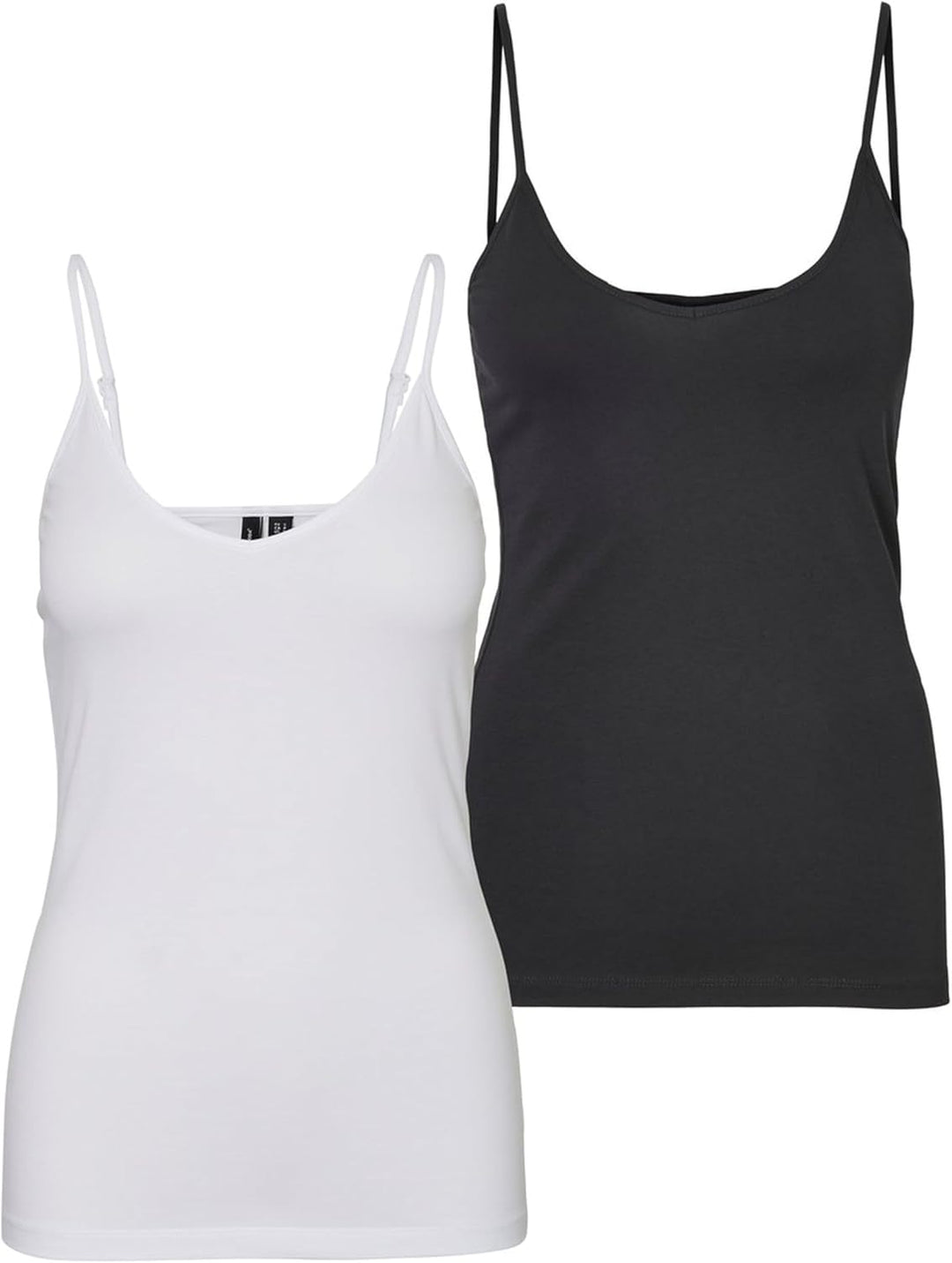 VERO MODA Damen Vmmaxi My Soft V Singlet M Mehrfarbig (1x Bright White/ 3x Black), M Mehrfarbig (1x