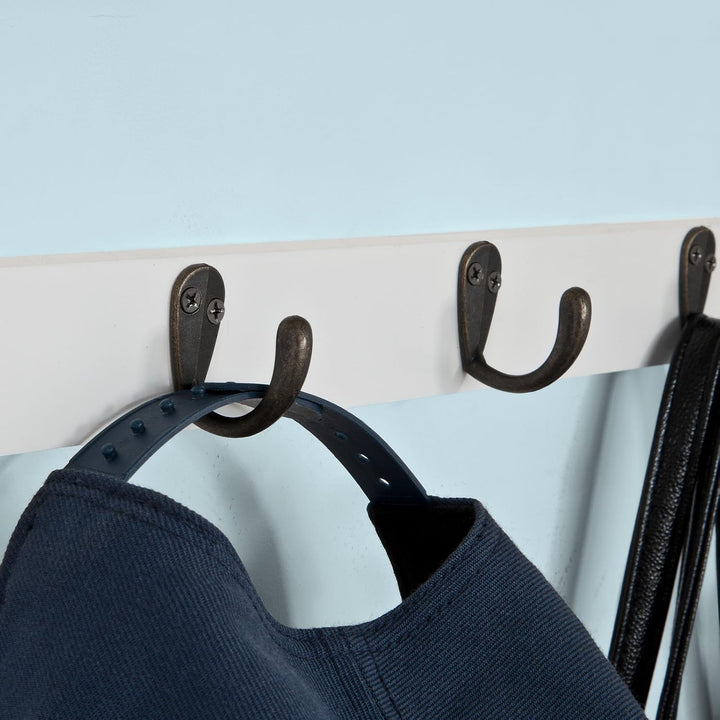 SoBuy® FRG178-W Wandschrank Wandgarderobe Wandregal Hängeregal mit 2 Schubladen und 5 Haken MDF weis