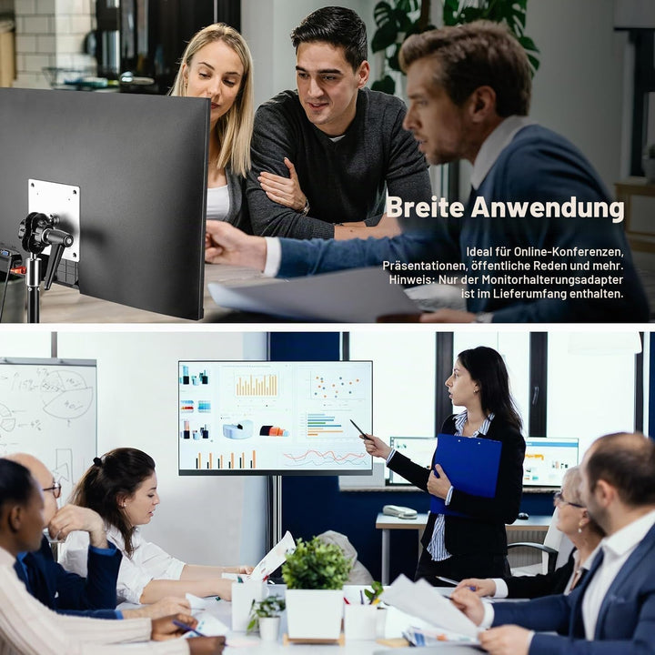 NEEWER Monitor Mount Adapter mit VESA Halterung, Aluminium Lichtstativ Adapter, Zwei 360° Kugelgelen