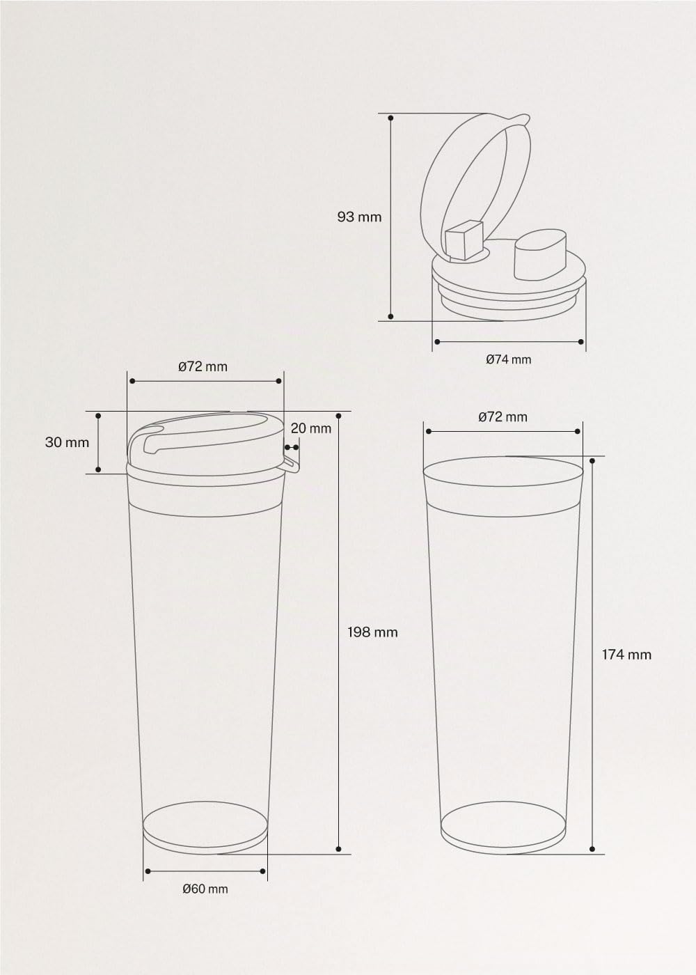 CREATE/MOI/Standmixer Salbeigrün/Mixer für Smoothies und Milchshakes, 400ml Glas, BPA-frei, tragbar,
