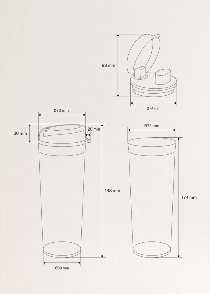 CREATE/MOI/Standmixer Salbeigrün/Mixer für Smoothies und Milchshakes, 400ml Glas, BPA-frei, tragbar,