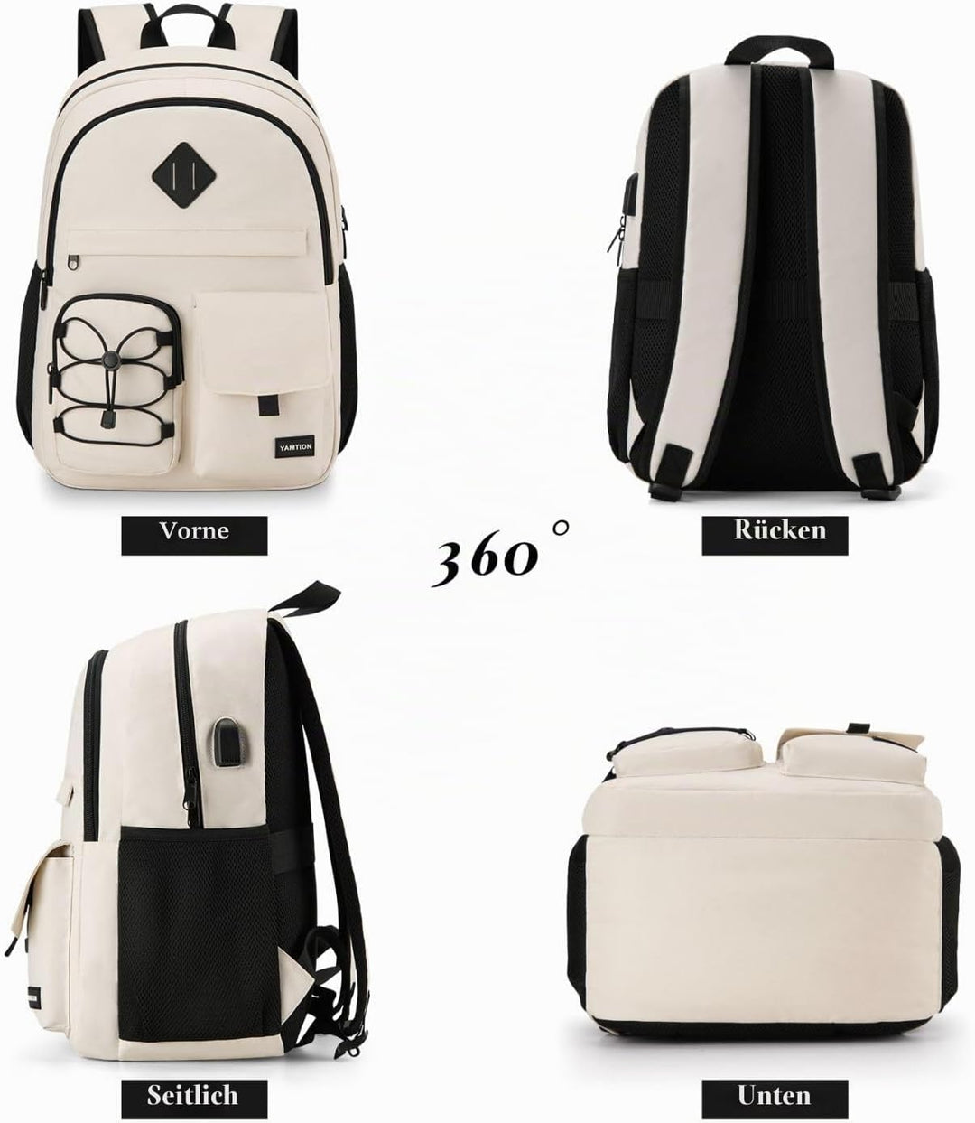 YAMTION Rucksack Laptop Damen,Schulrucksack Frauen für Schule Uni,Schultasche Mädchen Teenager Schul