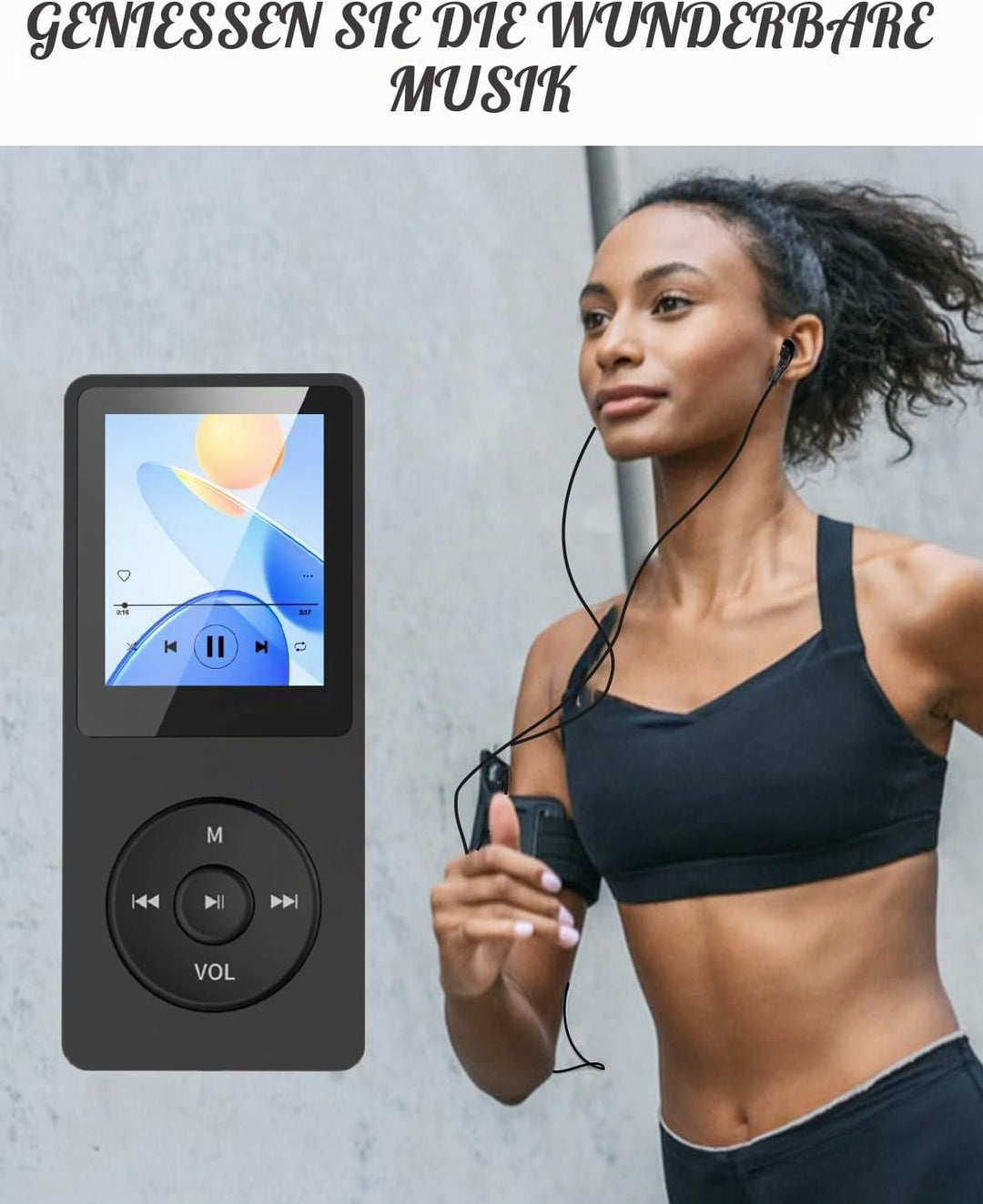 Bluetooth 5.0 MP3 Player verlustfreier Musik-Player, 32GB Speicher, Tragbarer Digitaler MP3 Player,