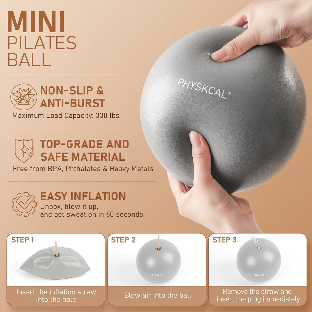 Pilates Set | 15in/ 38cm Pilates Ringe mit 1x Klein Pilates Ball, 3X Widerstandsbänder und 2X Stretc