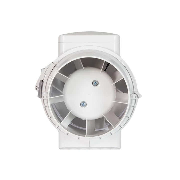 Airflow Aventa 125T – Inline-Lüfter mit Timer, 23W, 61–78l/s, 2 Stufen, Timer 2–30Min, kompakt (190×