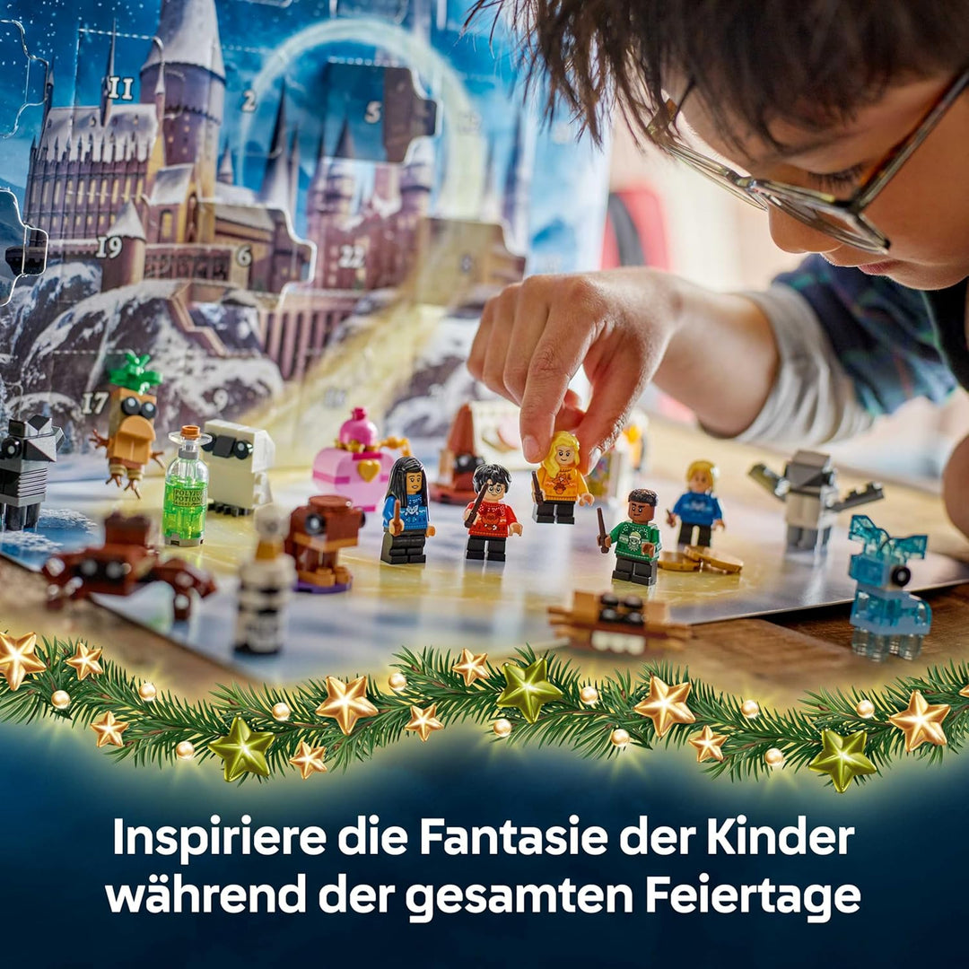 LEGO Harry Potter Adventskalender 2025 - Weihnachten Spielzeug mit 24 Überraschungen - 8 Minifiguren