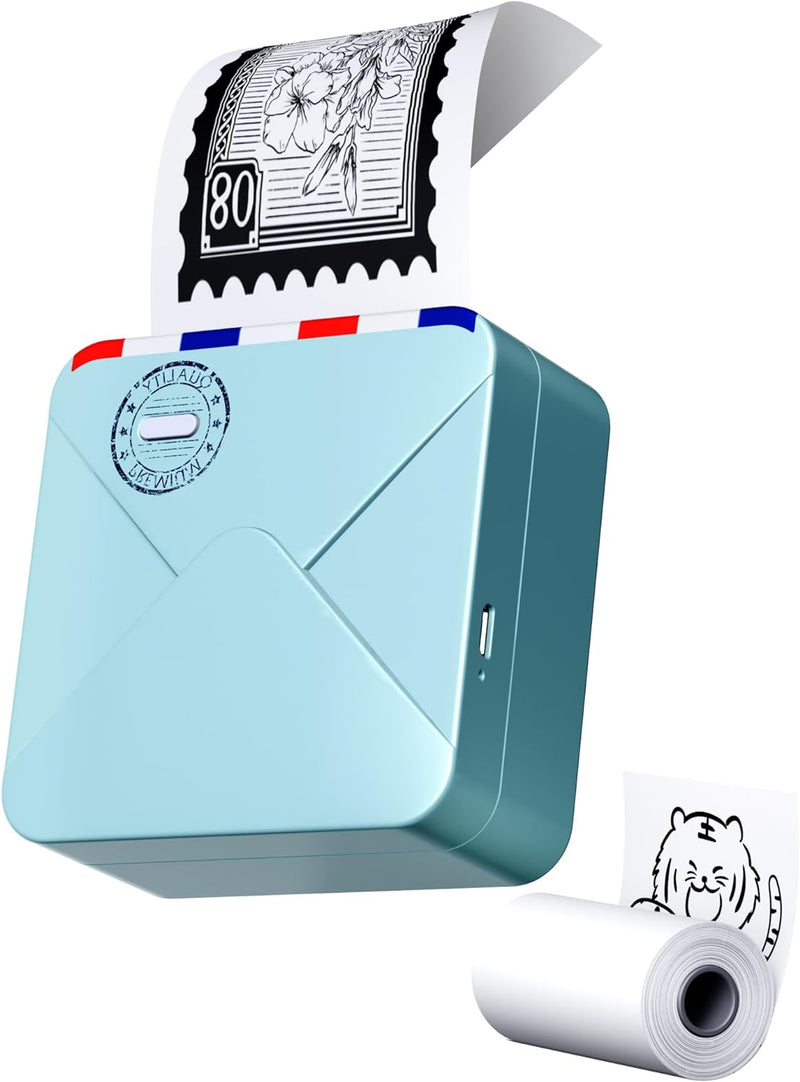 Phomemo M02S Mini Drucker, 300 DPI Thermodrucker Taschendrucker Sticker Drucker, Kompatibel mit 15,