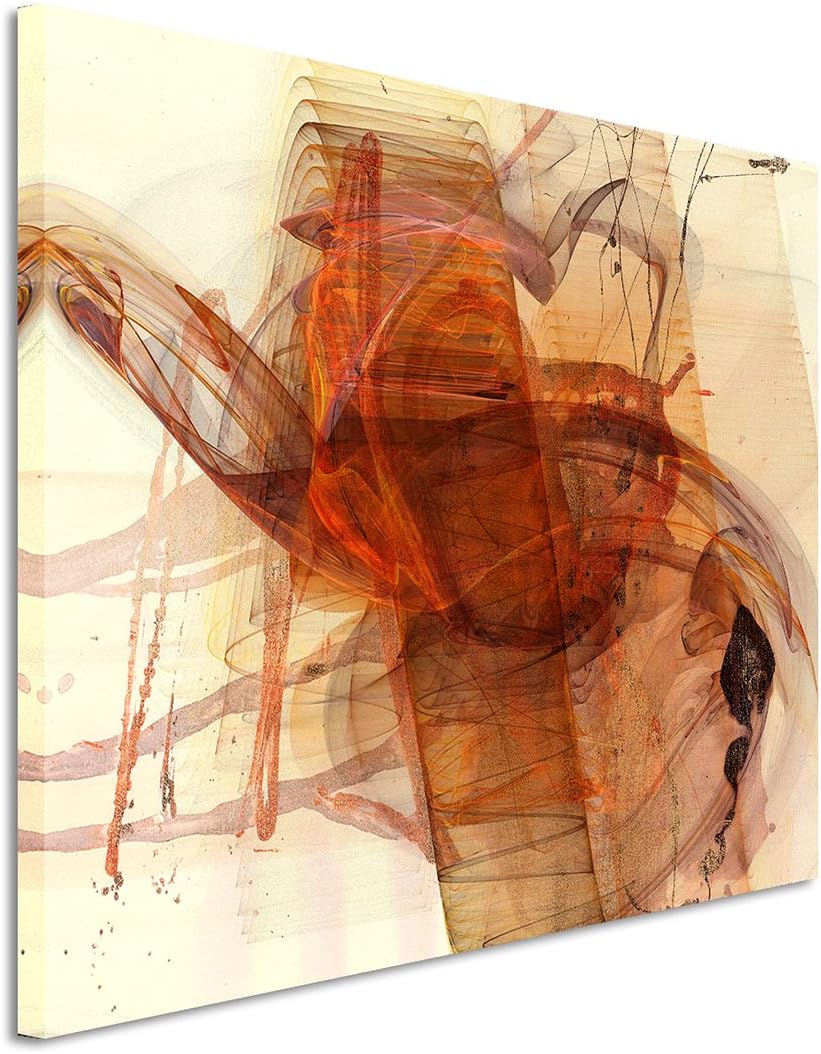 Paul Sinus Art 80x60cm Fotoleinwand Leinwanddruck Kunstdruck Wandbild beige rot braun gelb Formen