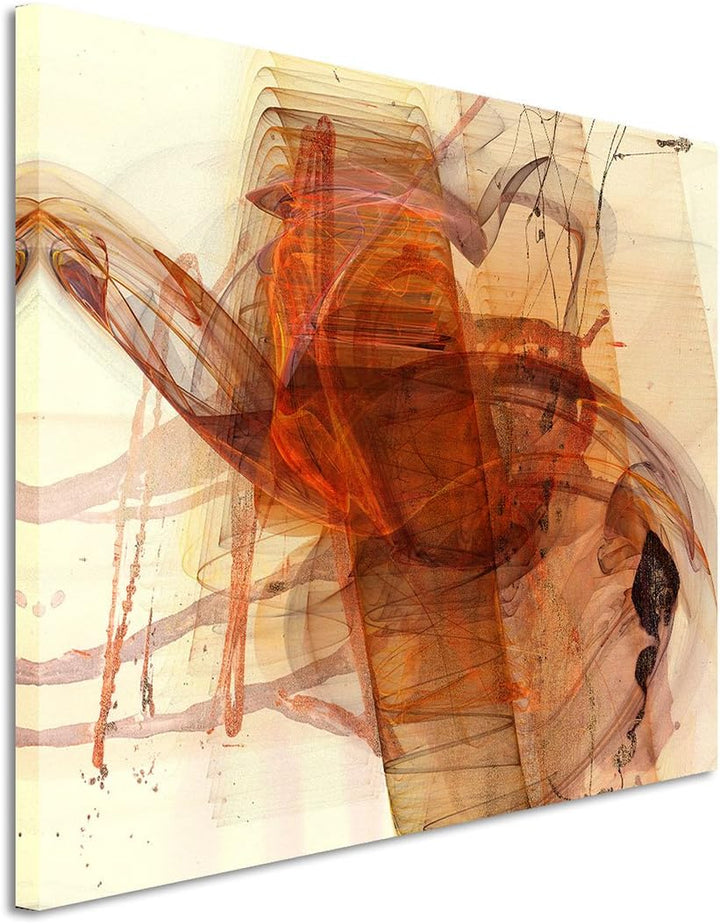 Paul Sinus Art 80x60cm Fotoleinwand Leinwanddruck Kunstdruck Wandbild beige rot braun gelb Formen