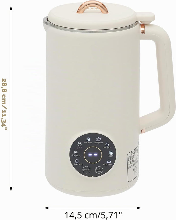 Nussmilch Maschine 1000ml, Sojamilchmaschine mit 12h Timer &amp; 12h Warmhaltezeit, 10 Klingen, Automati