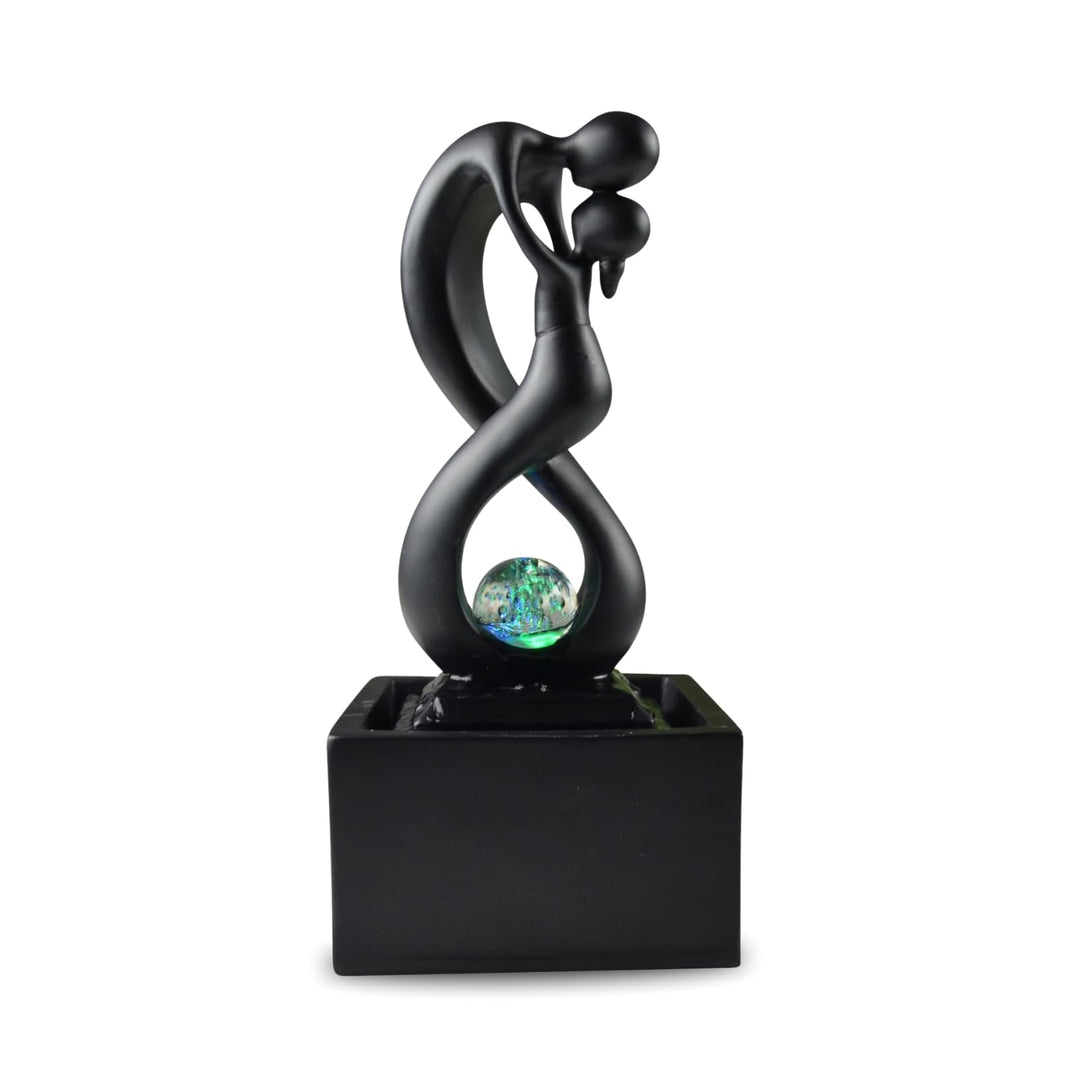 Zen'Light - Moderner Zimmerbrunnen Amor Schwarz mit Farbigem LED-Licht - Abnehmbare Skulptur - Zeitg