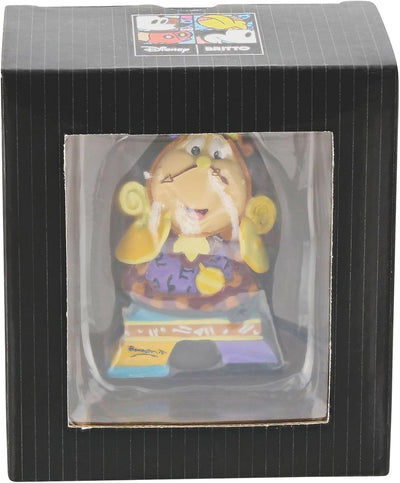 Enesco Disney by Romero Britto Die Schöne und das Biest Cogsworth Miniatur-Figur, 7,4 cm, Mehrfarbig