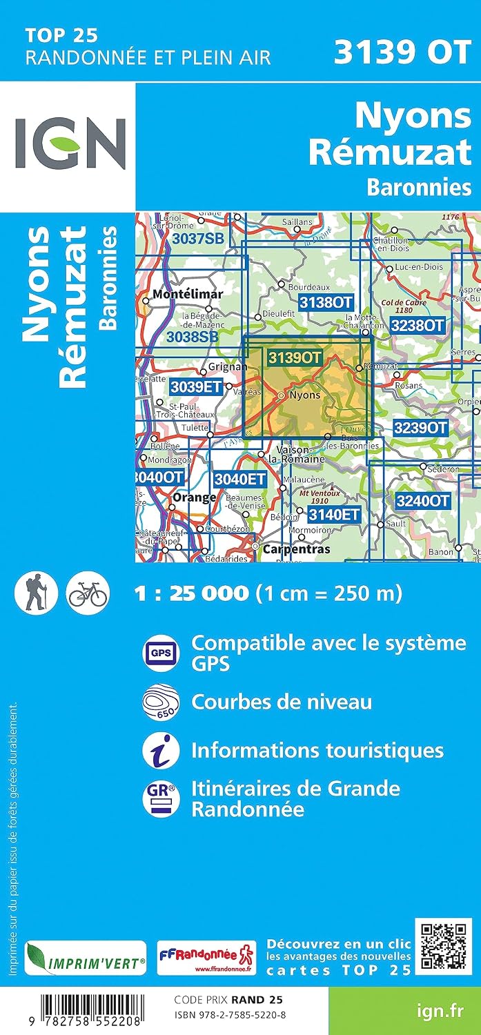 3139OT Nyons Remuzat / Baronnies (TOP 25), Karte