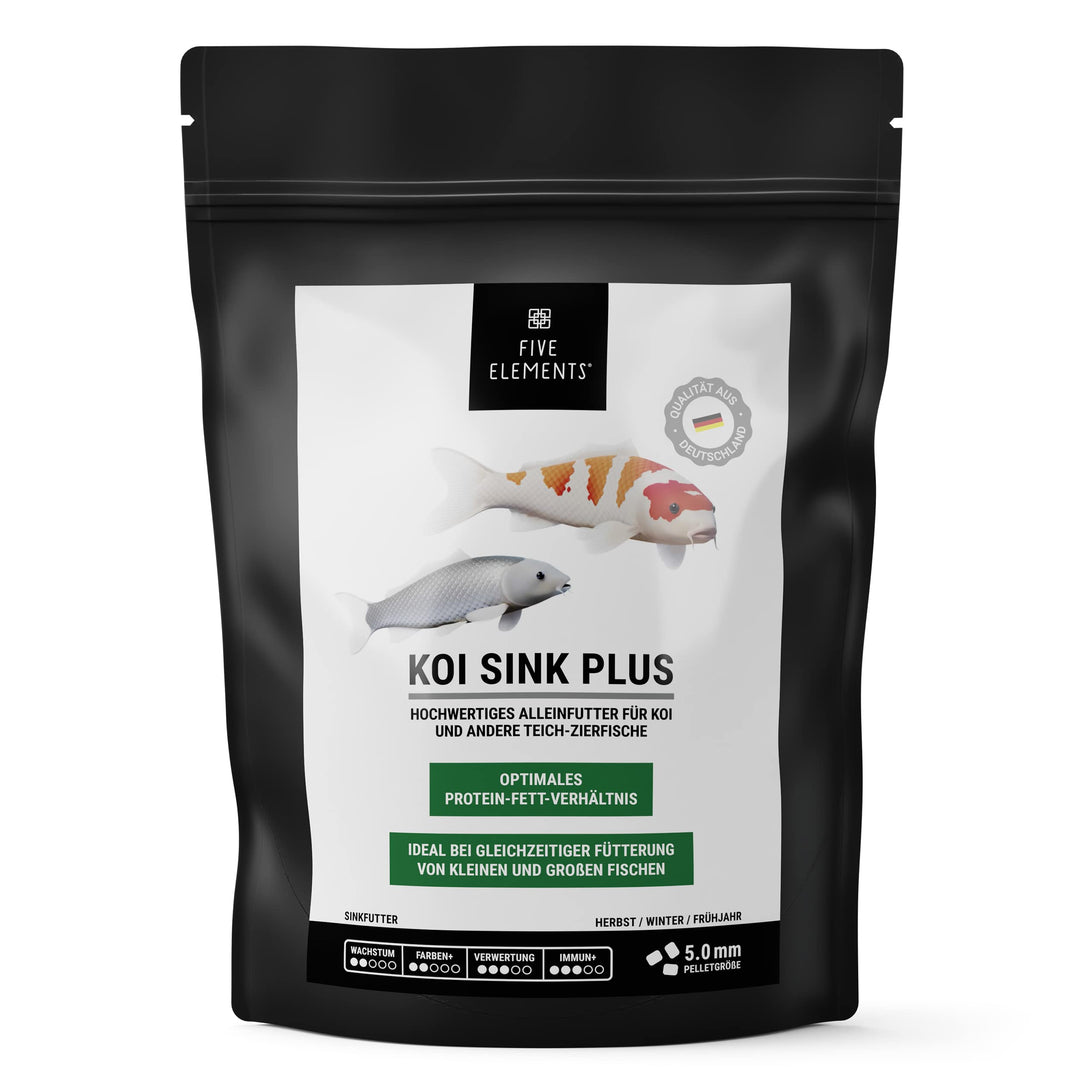 FIVE ELEMENTS® Koi Sink Plus | 1,4 kg | optimal als Frühjahrsfutter | sinkendes Koi-Futter | hochwer