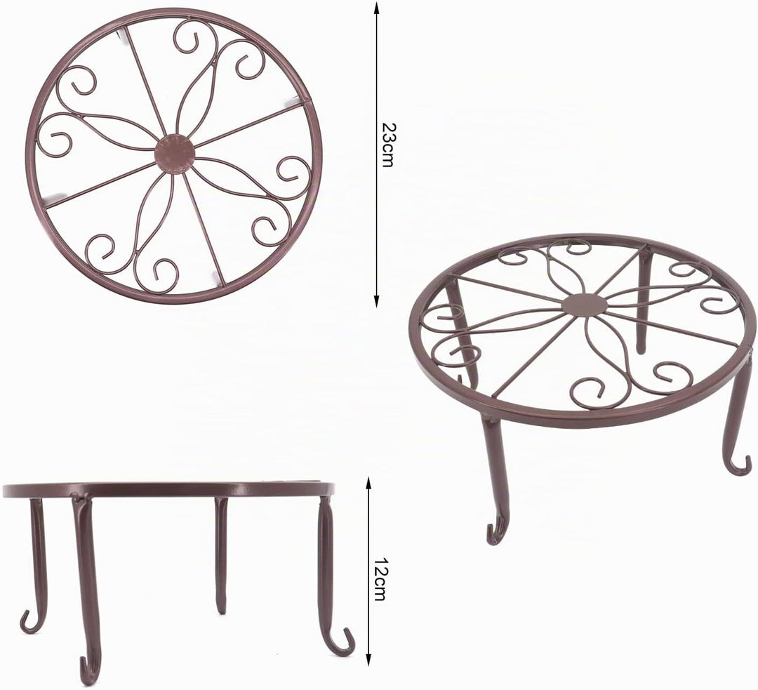 Gearific 4 Stück Metall Pflanzenständer, Eisen Pflanzenhalter, Blumentopfständer für Indoor Outdoor