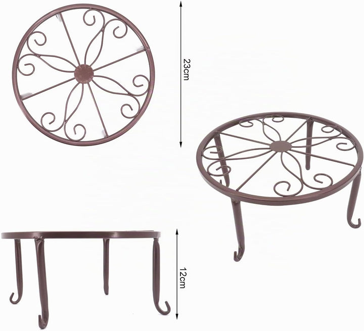 Gearific 4 Stück Metall Pflanzenständer, Eisen Pflanzenhalter, Blumentopfständer für Indoor Outdoor