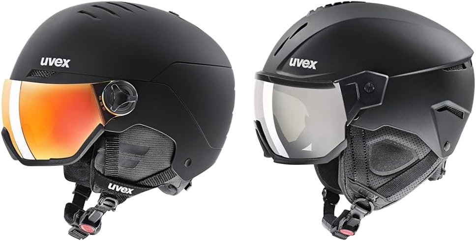 uvex Wanted Visor Visier Skihelm - Navy mat black mat 54-58 cm Bundle mit Skihelm-black-56-58cm, bla