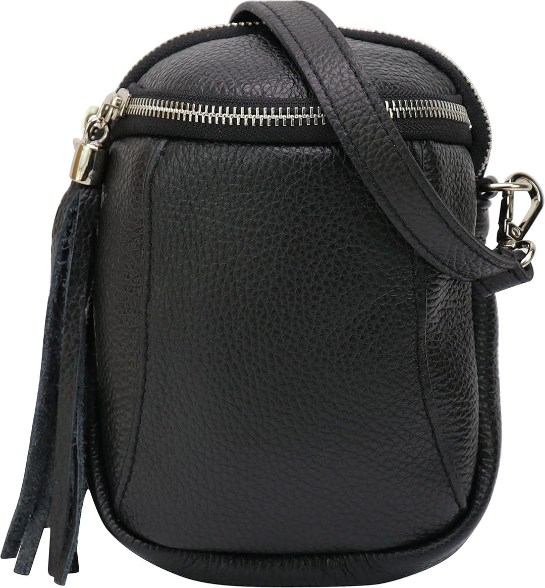 SH Leder Damen Handytasche Umhängetasche Geldbörse Multifunktion Beutel Schultertasche aus Echtleder