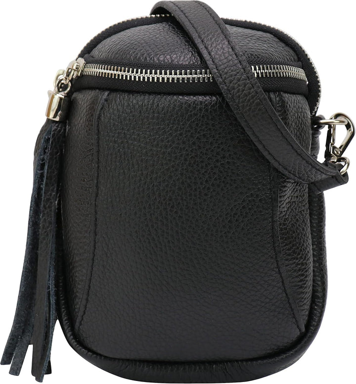 SH Leder Damen Handytasche Umhängetasche Geldbörse Multifunktion Beutel Schultertasche aus Echtleder