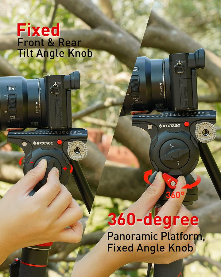 IFOOTAGE Gazelle Stativ TC6S Uprise + Komodo K5S,65"/165 cm Kohlefaser Kamerastativ mit Fluidkopf au