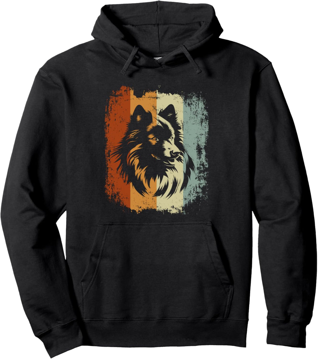 Retro Vintage Design Wolfsspitz Hund Pullover Hoodie