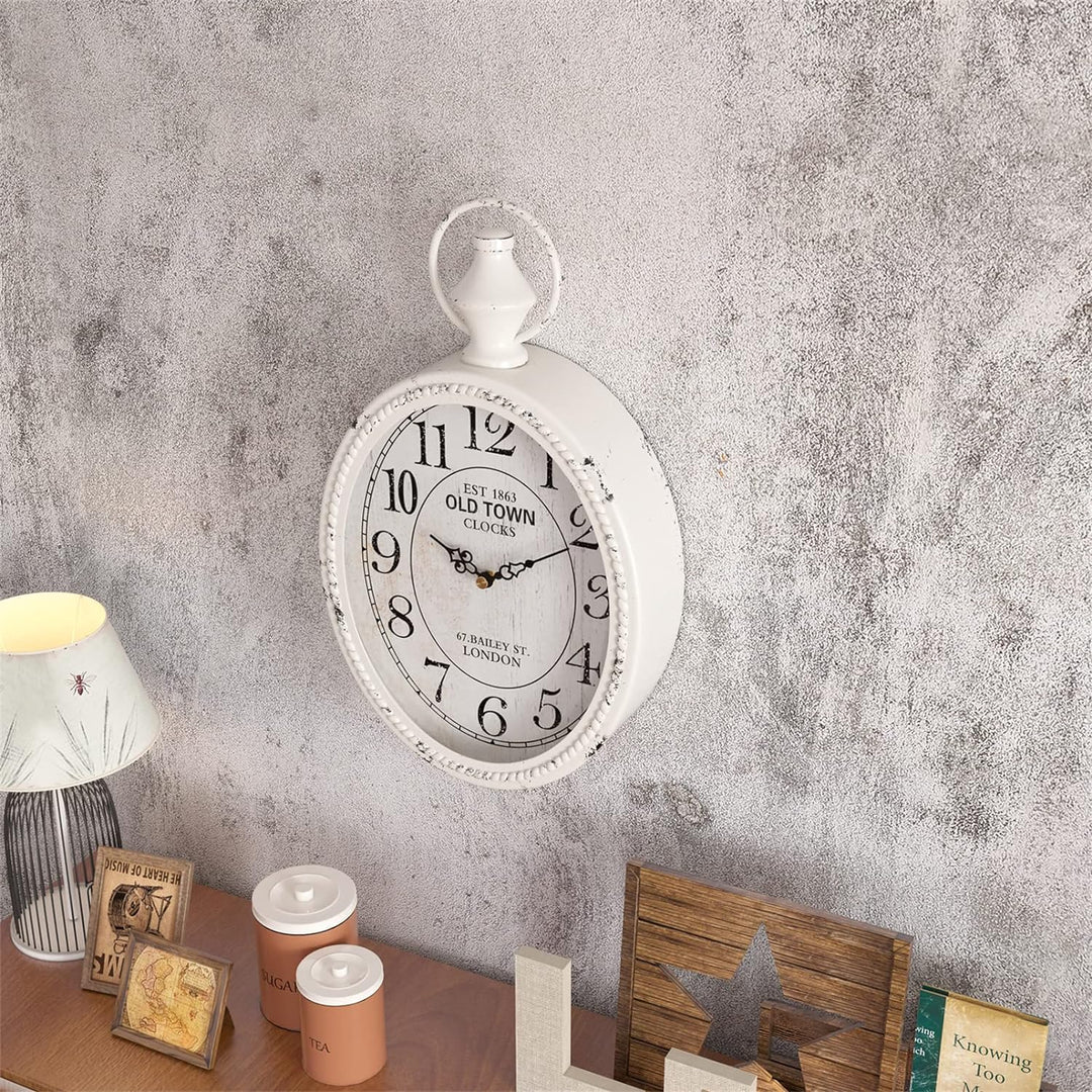 Menterry Europäischen Retro Oval Wanduhr, antike altmodische Design, Vintage-Stil, batteriebetrieben