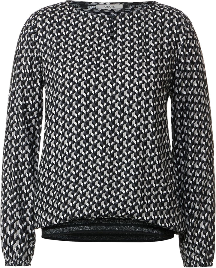 Cecil Damen Bluse mit Minimalprint XS Black (Schwarz), XS Black (Schwarz)