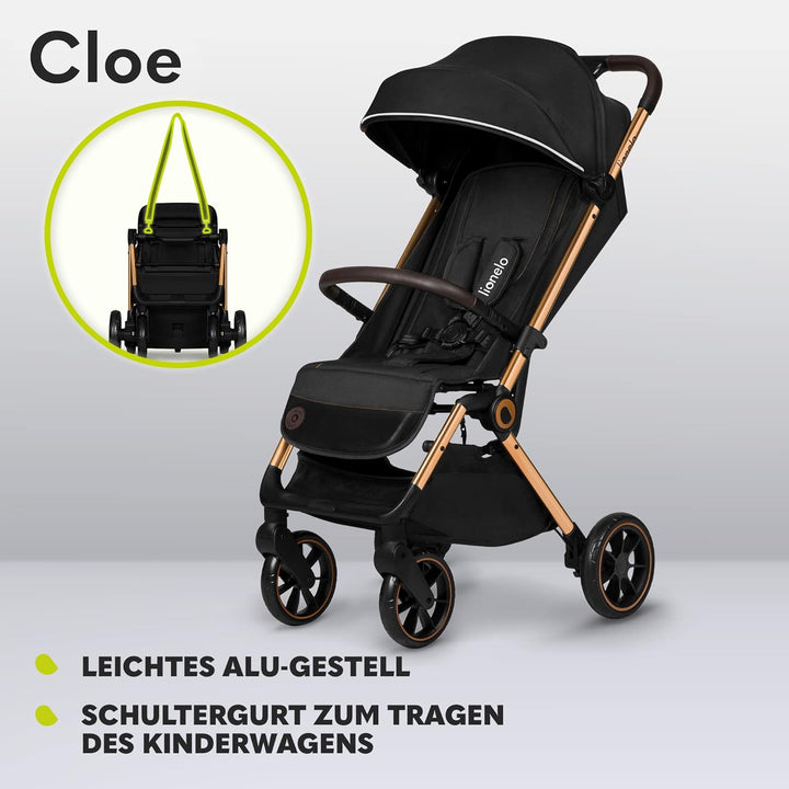 LIONELO Cloe Zusammenklappbarer Kinderwagen bis zu 22 kg, Verstellbare Rückenlehne Schlaffunktion, 5