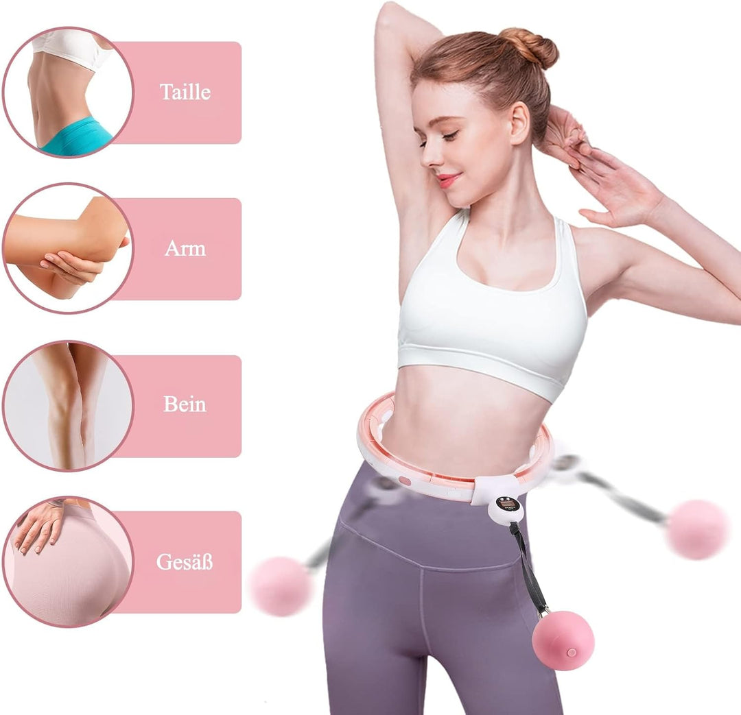 LEAFIA Smart Fitness Reifen, Ruhig Hula Hoop Gewichtsverlust, mit Smarten Zähler, magnetische Scheib
