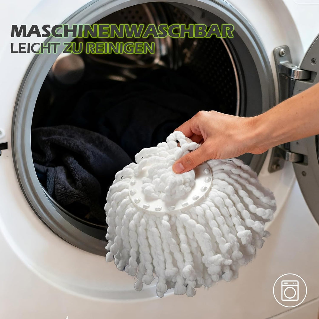Wischmopp Set mit Eimer, Masthome 2-in-1 Bodenwischer Komplett Set mit 3 Mikrofaser-Pads, Wischmopp