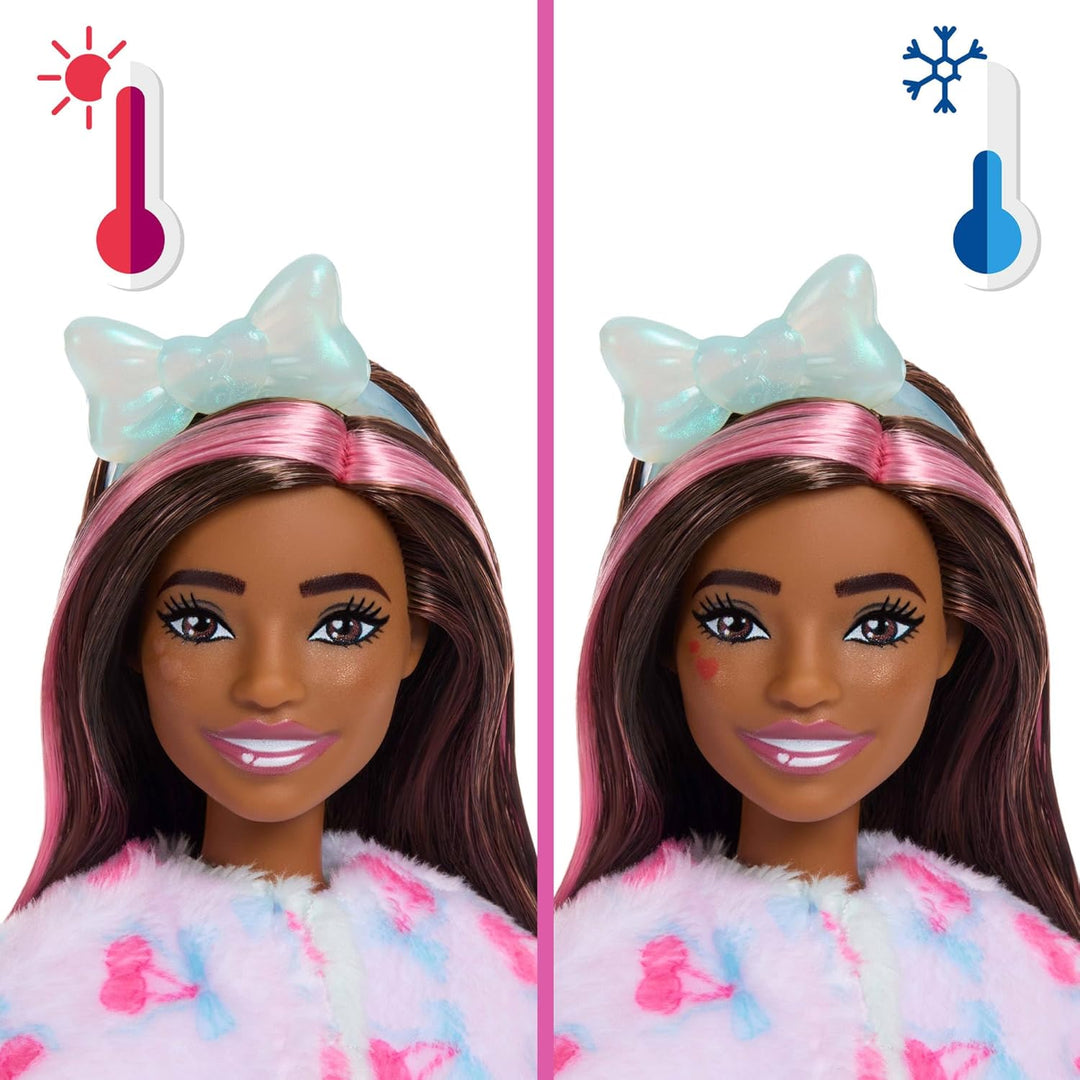 Barbie Cutie Reveal Puppe und Zubehör, Hase der Cuddly-Reihe mit 10 Überraschungen, inklusive Farbän