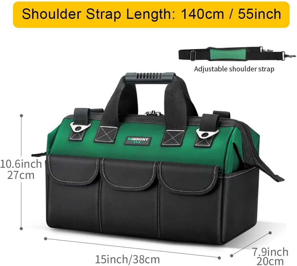 WINHUNT Elektriker Werkzeugtasche Wasserdicht, Profi Werkzeugtasche mit weit geöffnetem Fach & gross