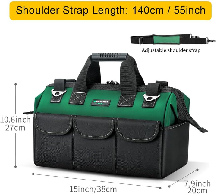 WINHUNT Elektriker Werkzeugtasche Wasserdicht, Profi Werkzeugtasche mit weit geöffnetem Fach & gross