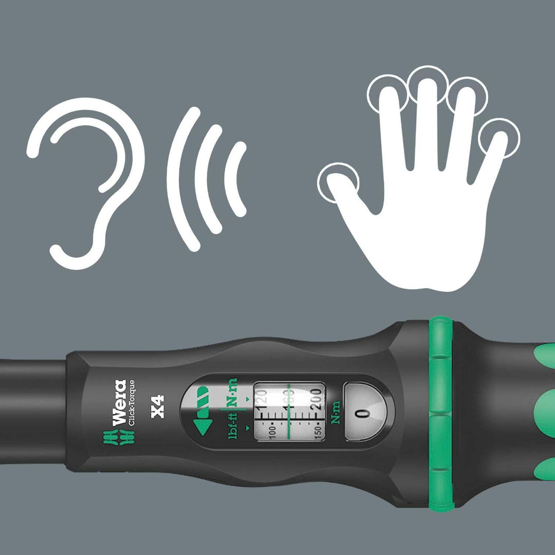 Wera '05075654001 Click-Torque X 4 Drehmomentschlüssel für Einsteckwerkzeuge, 14x18 x 40-200 Nm 14x1